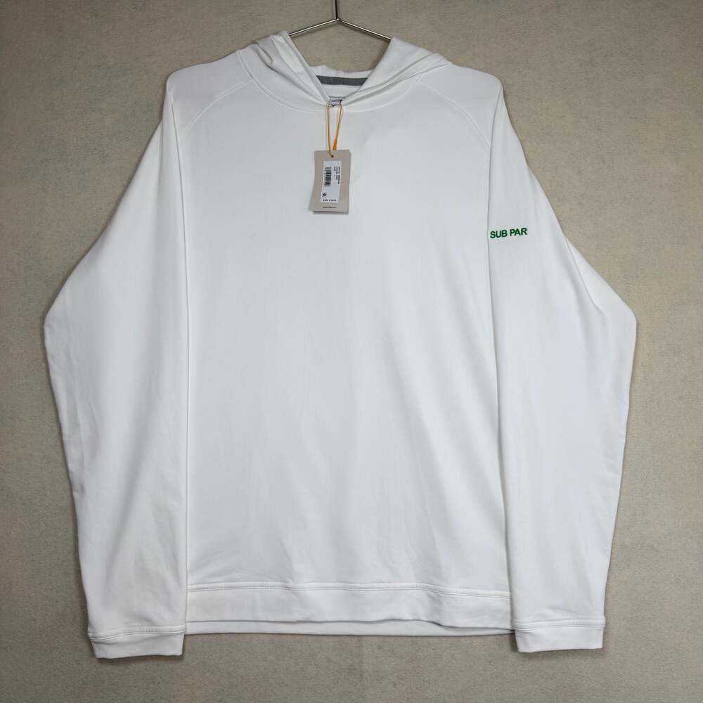 Peter Millar Hoodie Mens Size L Pine Performance Crown Sub Par Emroidery White